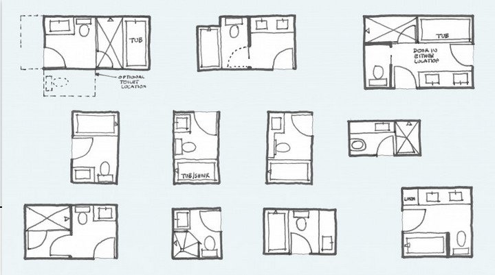 bathroom layouts for two